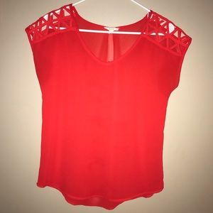 E&M✨ Red Strapy Sleeve Blouse✨